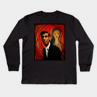 Rishi Sunak's Haunting. Kids Long Sleeve T-Shirt